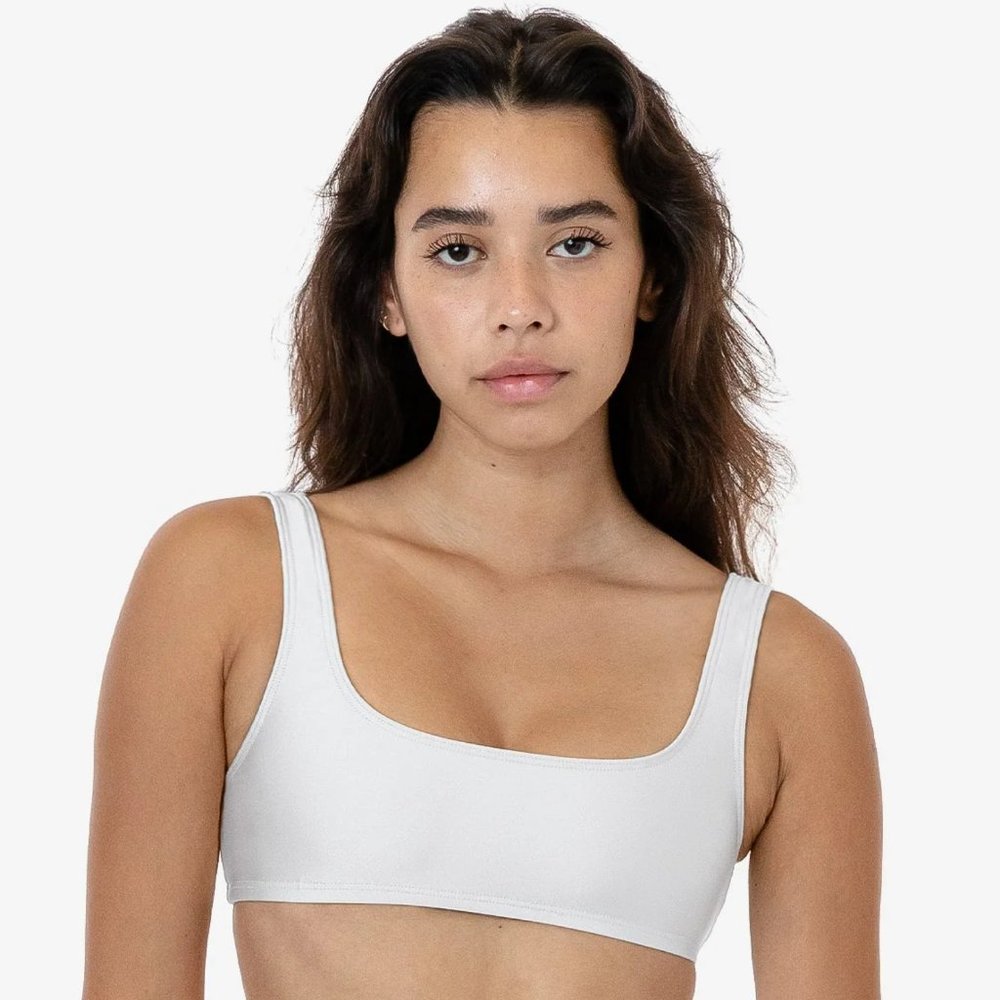Square Neck Bikini Top - White Los Angeles Apparel